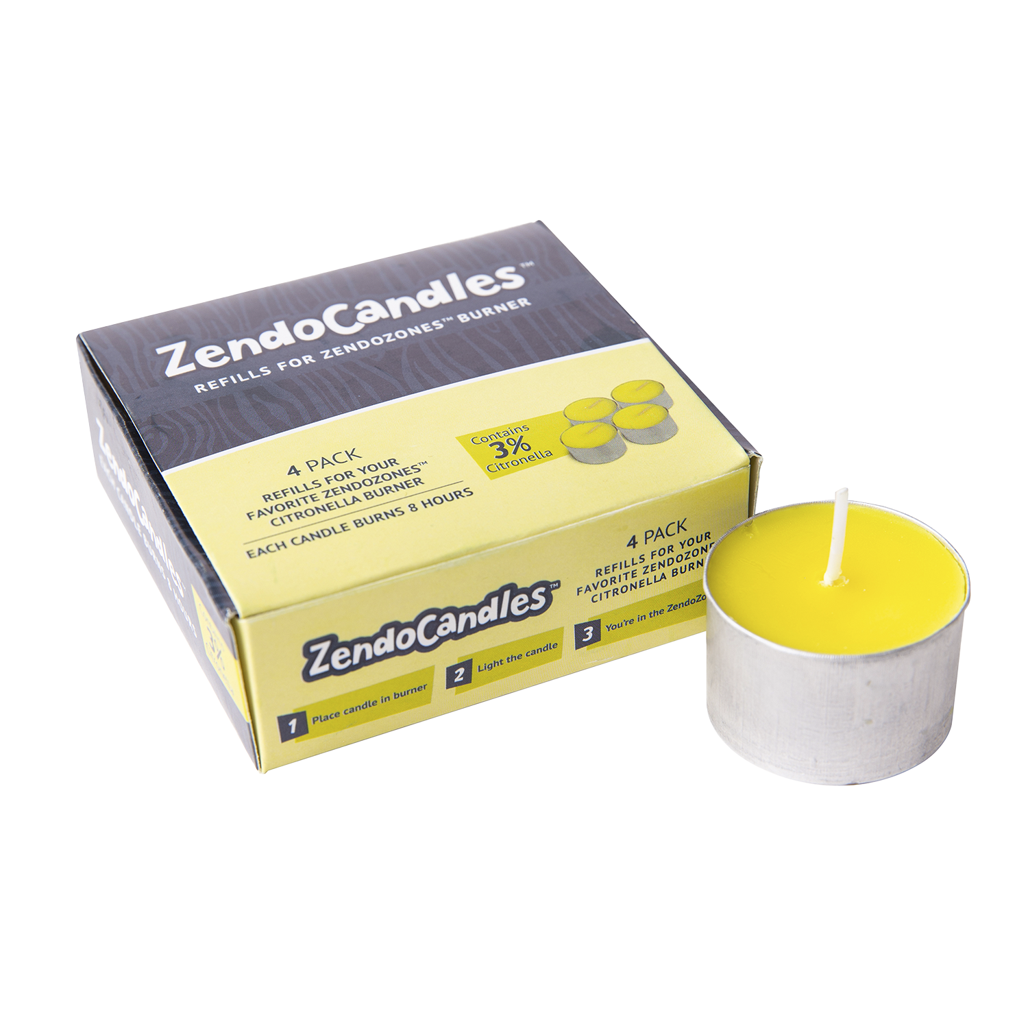 ZendoZones® Citronella candles small, 4-pak