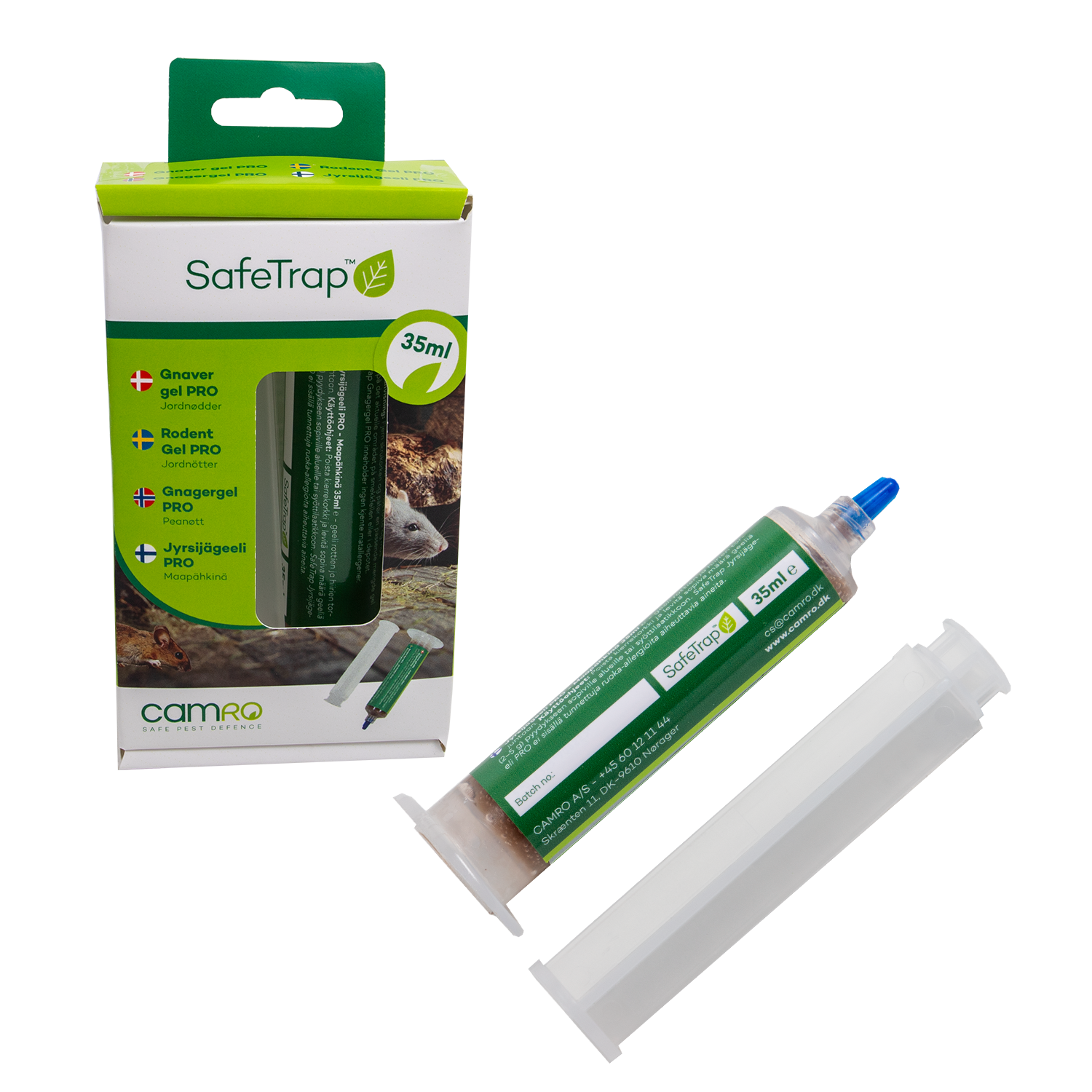 SafeTrap™ Gnaver gel PRO, 35 ml. Mod Rotte og Mus