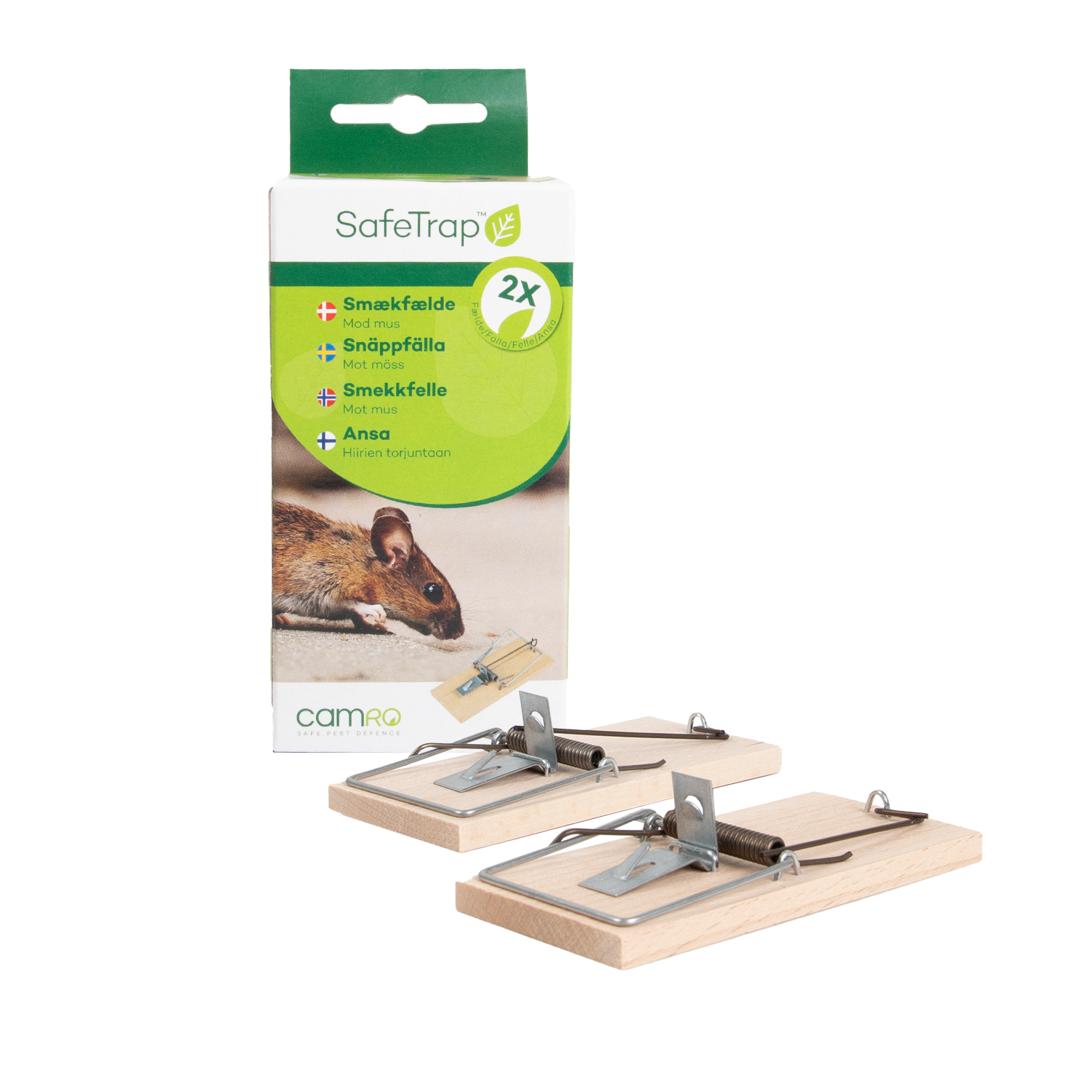 SafeTrap Musefælde træ Mod Mus, (x2) bøg