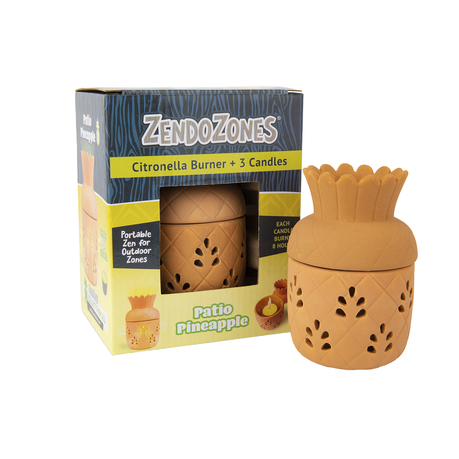 ZendoZones® Lantern & Citronella candle, Patio Pineapple