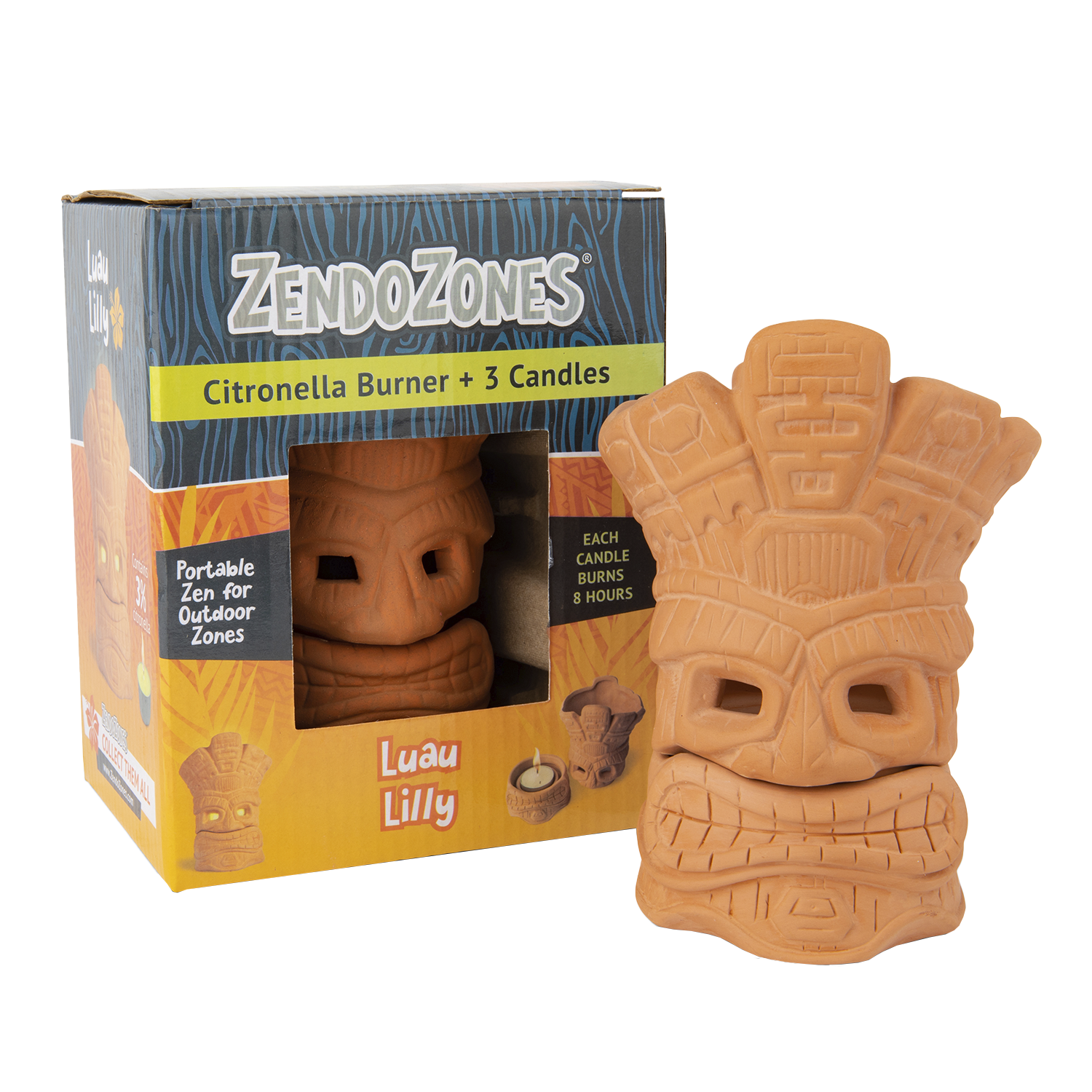 ZendoZones® Lantern & Citronella candle, Luau Lilly