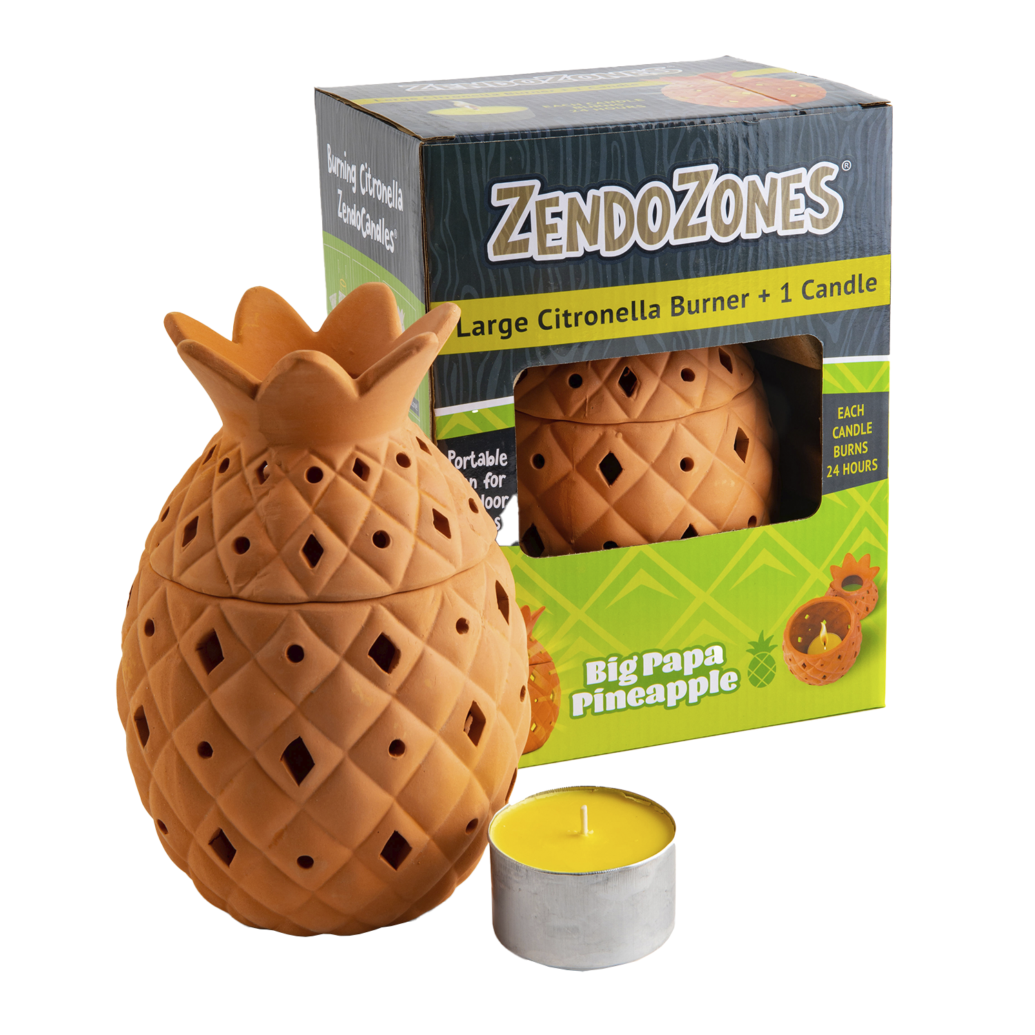 ZendoZones® Lantern & Citronella candle, Big Papa Pineapple